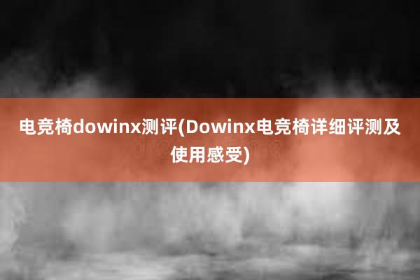 电竞椅dowinx测评(Dowinx电竞椅详细评测及使用感受)